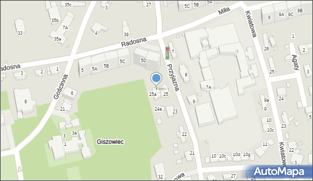 Katowice, Przyjazna, 26a, mapa Katowic