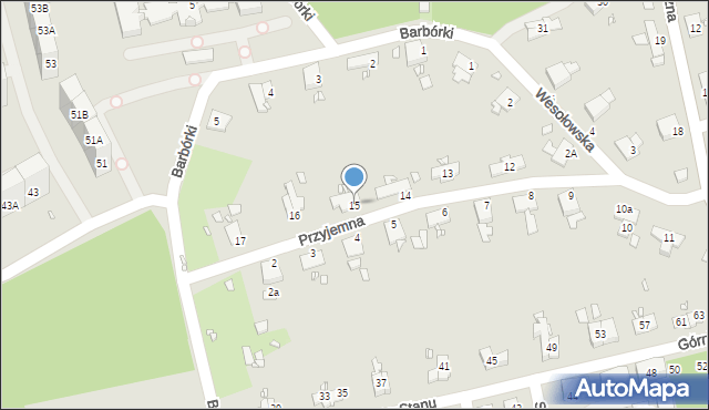 Katowice, Przyjemna, 15, mapa Katowic