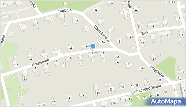 Katowice, Przyjemna, 8, mapa Katowic