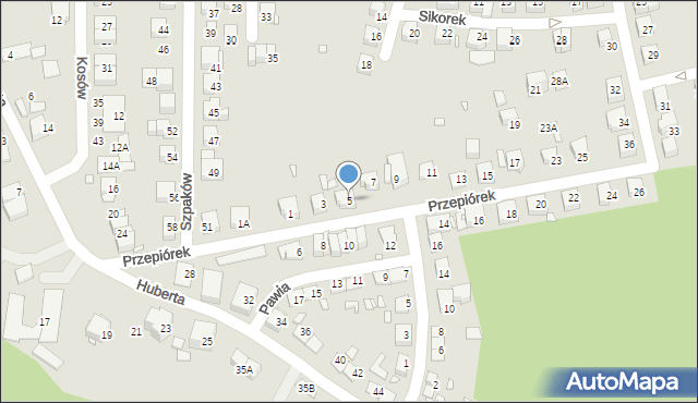 Katowice, Przepiórek, 5, mapa Katowic