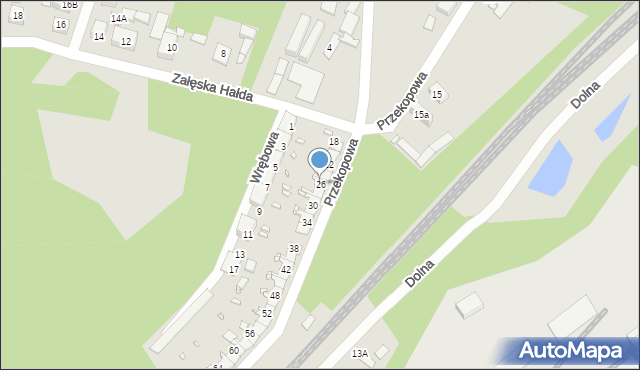 Katowice, Przekopowa, 26, mapa Katowic