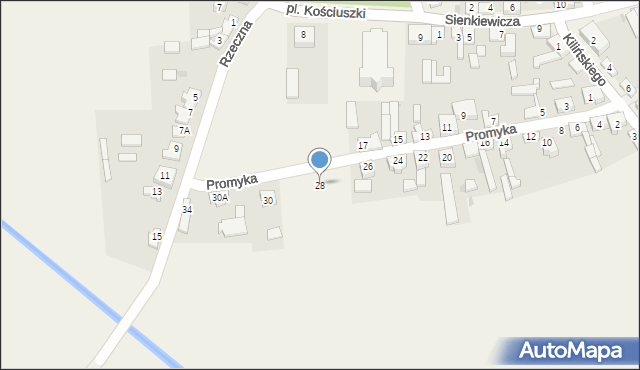 Kazimierz, Promyka, 28, mapa Kazimierz