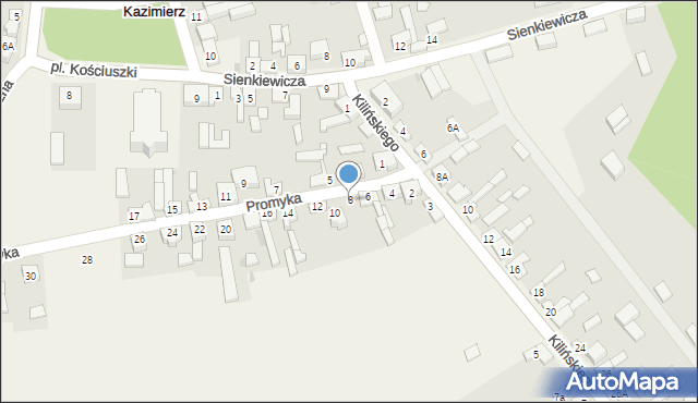 Kazimierz, Promyka, 8, mapa Kazimierz