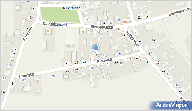 Kazimierz, Promyka, 9, mapa Kazimierz