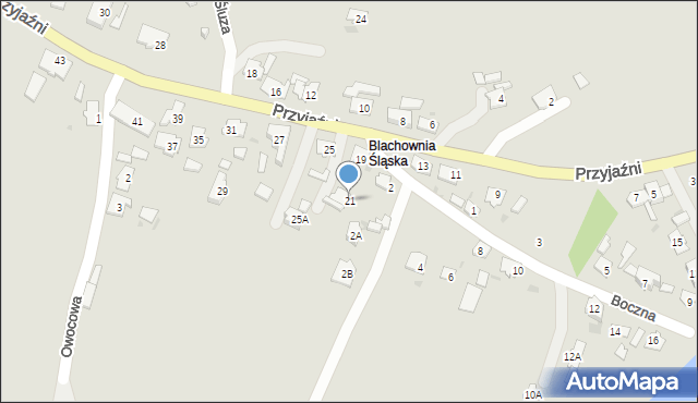 Kędzierzyn-Koźle, Przyjaźni, 21, mapa Kędzierzyna-Koźle