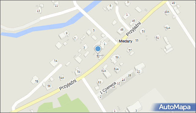 Kędzierzyn-Koźle, Przyjaźni, 52, mapa Kędzierzyna-Koźle