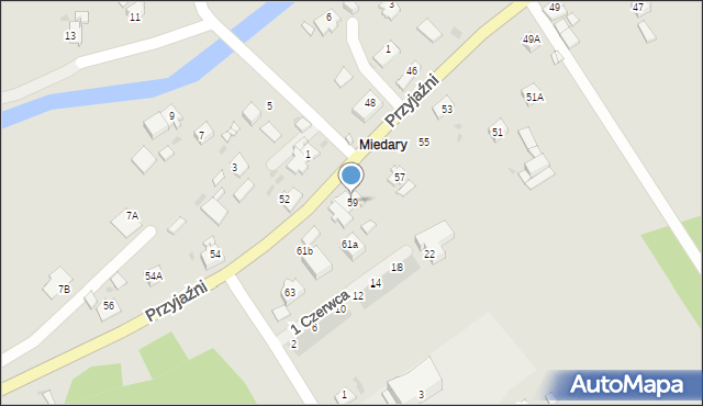 Kędzierzyn-Koźle, Przyjaźni, 59, mapa Kędzierzyna-Koźle