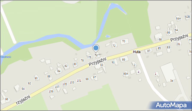 Kędzierzyn-Koźle, Przyjaźni, 74, mapa Kędzierzyna-Koźle