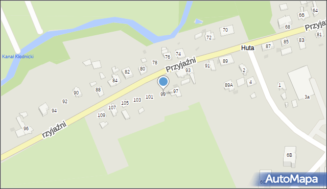 Kędzierzyn-Koźle, Przyjaźni, 99, mapa Kędzierzyna-Koźle
