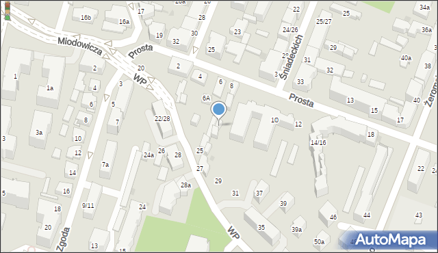 Kielce, Prosta, 8c, mapa Kielc