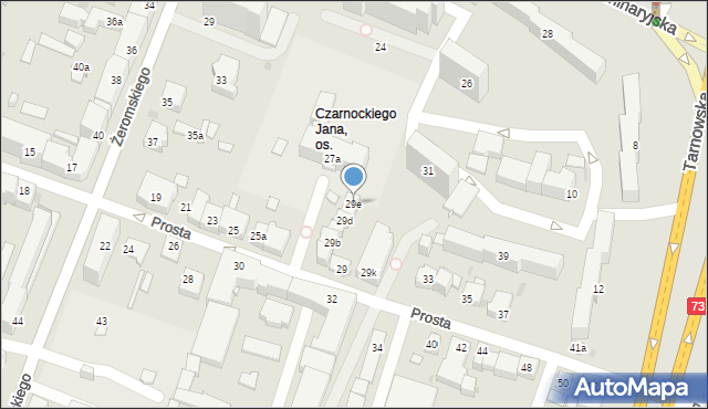 Kielce, Prosta, 29e, mapa Kielc