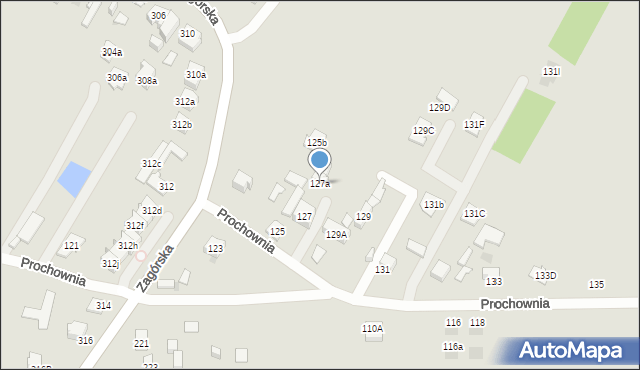 Kielce, Prochownia, 127a, mapa Kielc