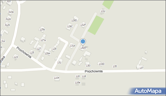 Kielce, Prochownia, 131C, mapa Kielc