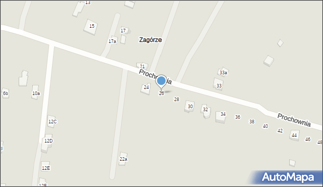 Kielce, Prochownia, 26, mapa Kielc