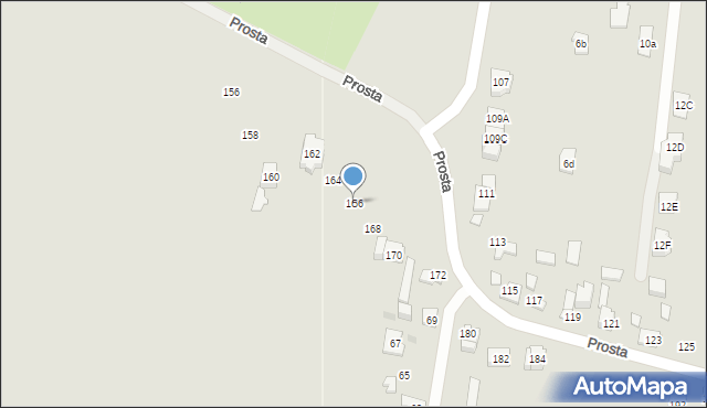 Kielce, Prosta, 166, mapa Kielc