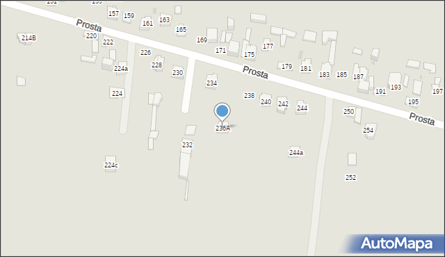 Kielce, Prosta, 236A, mapa Kielc