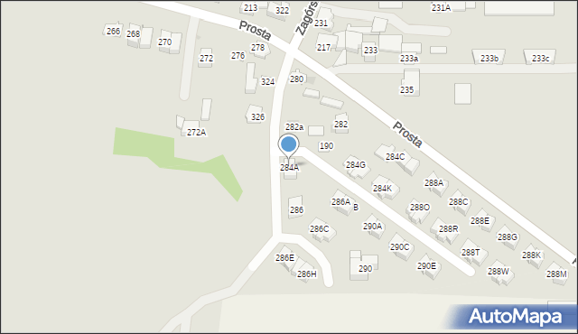 Kielce, Prosta, 284A, mapa Kielc
