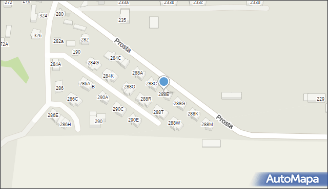 Kielce, Prosta, 288E, mapa Kielc