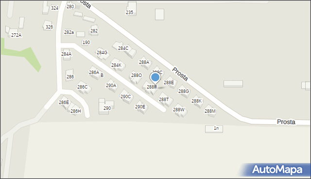 Kielce, Prosta, 288S, mapa Kielc