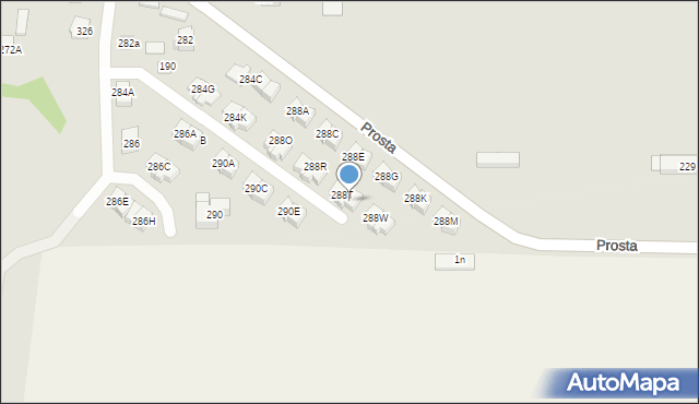 Kielce, Prosta, 288U, mapa Kielc