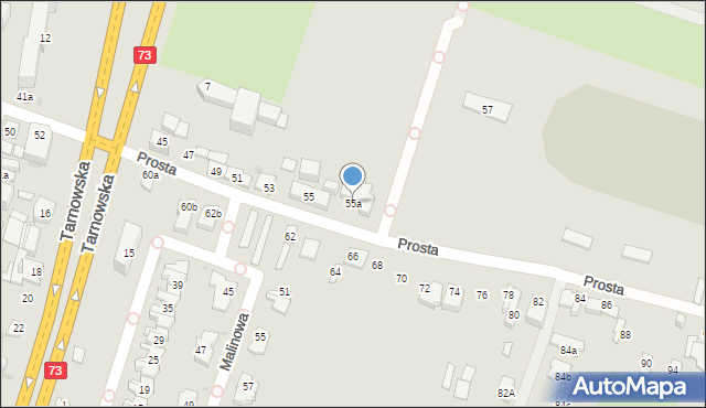 Kielce, Prosta, 55a, mapa Kielc