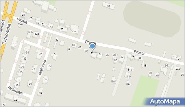 Kielce, Prosta, 72, mapa Kielc