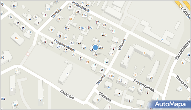 Kielce, Przemysłowa, 16, mapa Kielc