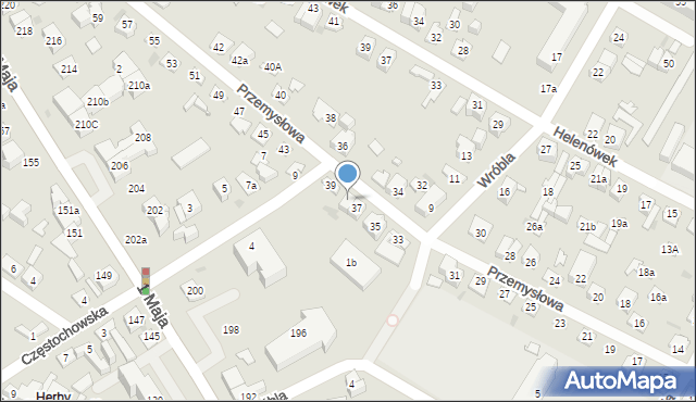 Kielce, Przemysłowa, 37a, mapa Kielc