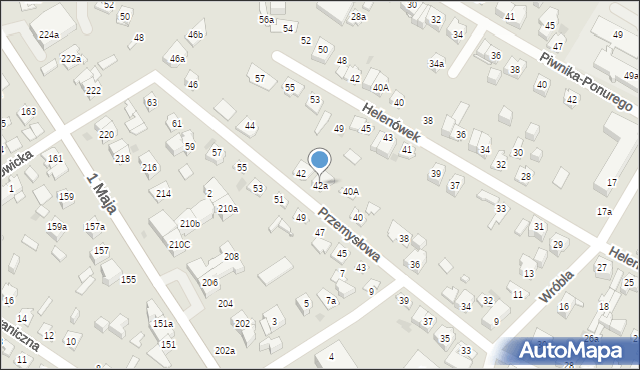 Kielce, Przemysłowa, 42a, mapa Kielc