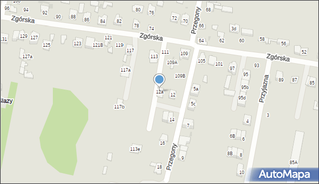 Kielce, Przegony, 12a, mapa Kielc