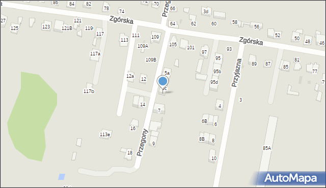 Kielce, Przegony, 5d, mapa Kielc