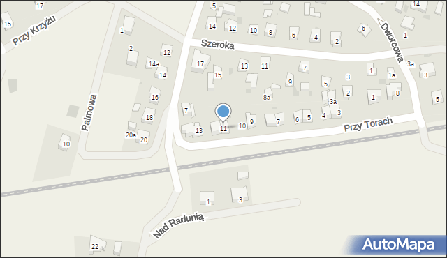Kiełpino, Przy Torach, 11, mapa Kiełpino