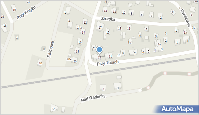 Kiełpino, Przy Torach, 13, mapa Kiełpino