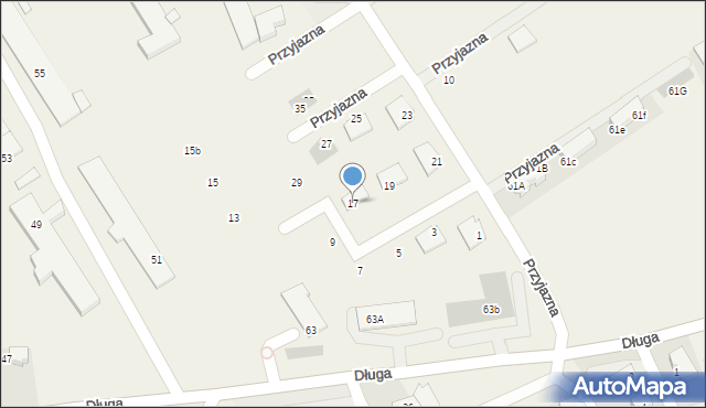 Kiełpino, Przyjazna, 17, mapa Kiełpino