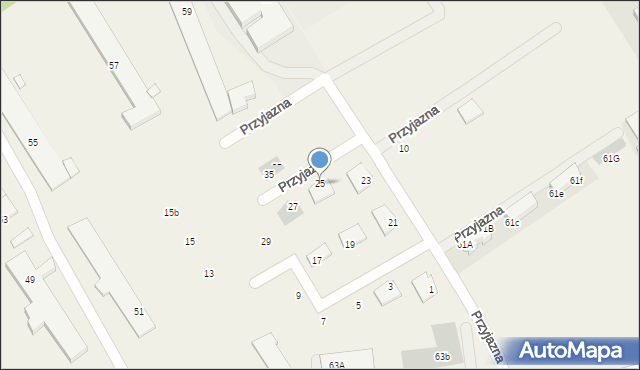 Kiełpino, Przyjazna, 25, mapa Kiełpino