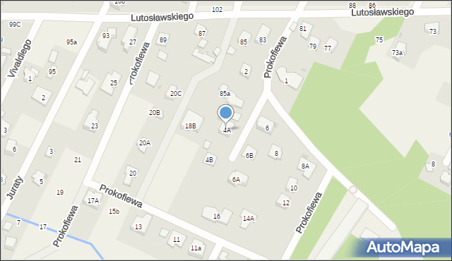 Klaudyn, Prokofiewa Sergiusza, 4A, mapa Klaudyn