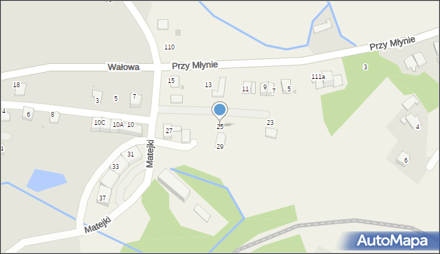 Klecza Dolna, Przy Młynie, 25, mapa Klecza Dolna