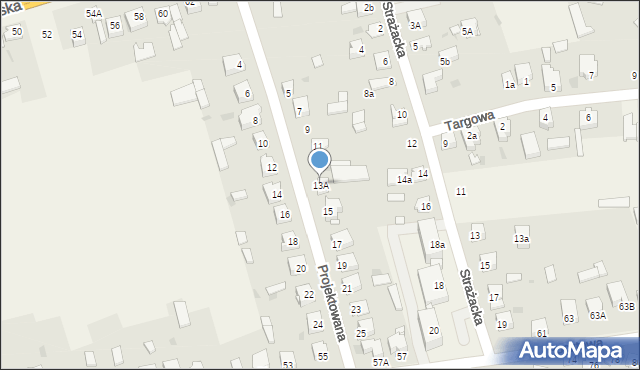 Kłomnice, Projektowana, 13A, mapa Kłomnice