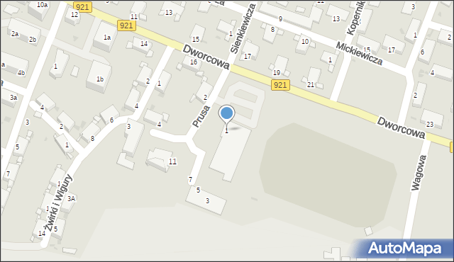 Knurów, Prusa Bolesława, 1, mapa Knurów