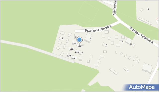 Kobyla Góra, Przerwy-Tetmajera Kazimierza, 11B, mapa Kobyla Góra