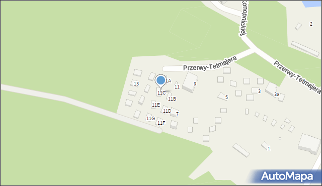 Kobyla Góra, Przerwy-Tetmajera Kazimierza, 11C, mapa Kobyla Góra