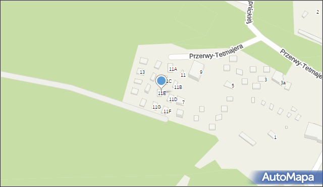 Kobyla Góra, Przerwy-Tetmajera Kazimierza, 11E, mapa Kobyla Góra