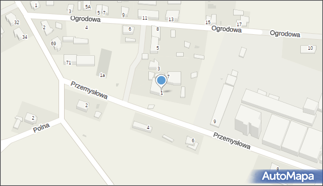 Koczała, Przemysłowa, 1, mapa Koczała