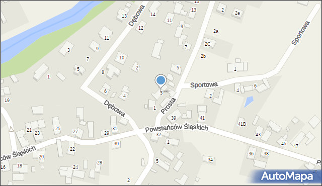 Kolanowice, Prosta, 3, mapa Kolanowice