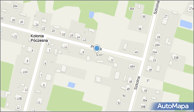 Kolonia Poczesna, Prosta, 7, mapa Kolonia Poczesna