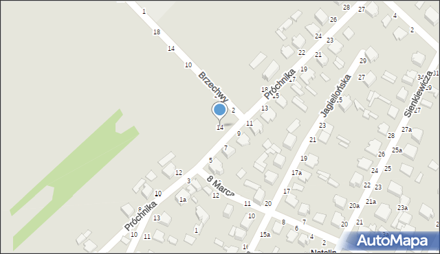 Koluszki, Próchnika Adama, 14, mapa Koluszki