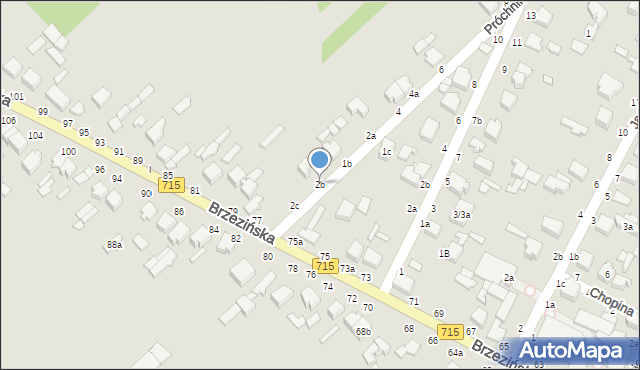 Koluszki, Próchnika Adama, 2b, mapa Koluszki