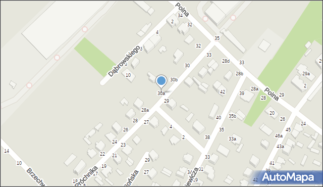 Koluszki, Próchnika Adama, 30a, mapa Koluszki