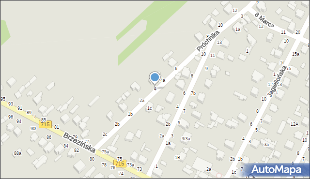 Koluszki, Próchnika Adama, 4, mapa Koluszki