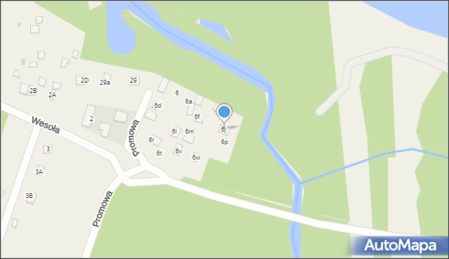 Komornica, Promowa, 6j, mapa Komornica